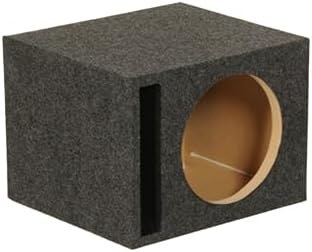 QPower HD112VL Single 12 Inch SPL XL Heavy Duty Side Ported Subwoofer Box Enclosure with Durable Carpet Covering for Car Audio Systems