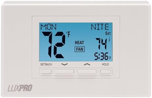 P521U Programmable 5-2 Day Thermostat for Home Use; 2 Heat, 1 Cool