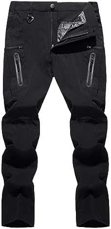 TACVASEN Men's Lightweight Hiking Tactical Pants Waterproof Quick Dry Cargo Work Rain Outdoor Pants 8 Pockets