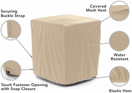Covermates Classic Heavy-Duty Air Conditioner Cover - Durable All-Weather Protection for Outdoor Central AC Units - Water-Resistant 12-Gauge Vinyl Shell, 26W x 26D x 32H, Green