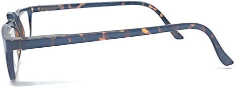 The Felix Rectangle Half Frame Reading Glasses, Unisex Half Rim Readers + 1.50 Dark Tortoise