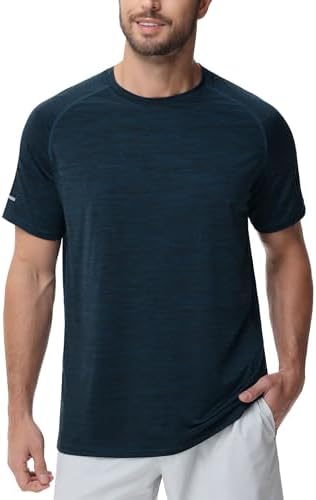 THE GYM PEOPLE Men's Cooling Running Shirts Ice Silk UPF 50+ Workout Tshirt