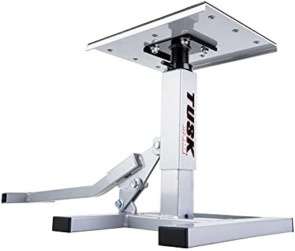 Tusk Adjustable Dirt Bike Motorcycle Lift Stand – Height Adjustable Maintenance Stand for Off-Road and Motocross Service