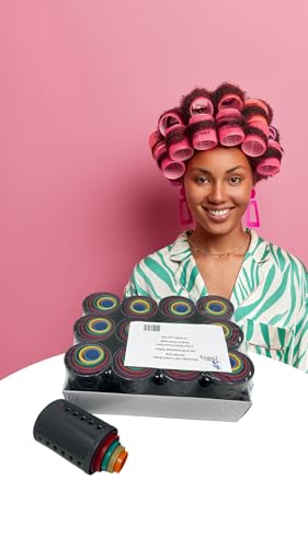 Kleravitex Hair Curler Roller Set/Set of 96 Stackable Rollers / 8 Size Rollers From Extra Small to Extra Large / 12 Rollers per Size - Hairdressing