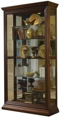 Pulaski Furniture Poplar Wood Sliding-Door Curio in a Rich Brown Finish