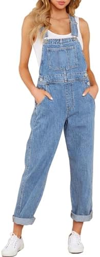 LookbookStore Denim Overalls for Women Dressy Stretch Bib Jean Jumpsuits