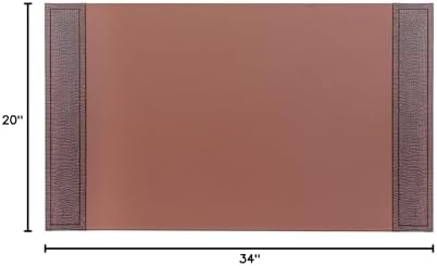 DACASSO Crocodile Embossed Leather Desk Pad with Side Rails - Luxury Leather Desk Blotter for Writing - Padded Executive Desk Surface Protector