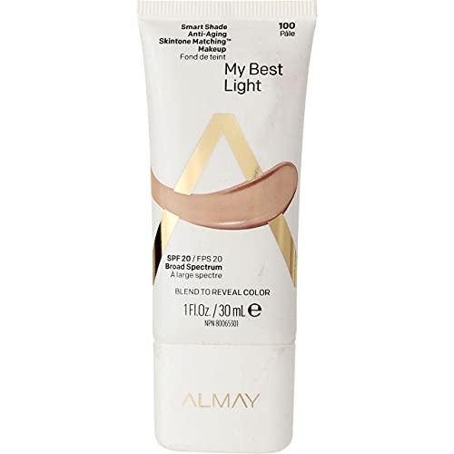 Almay Anti-Aging Foundation, Smart Shade Face Makeup, Medium Coverage, Natural Finish with SPF 20, Hypoallergenic-Fragrance Free, Dermatologist Tested