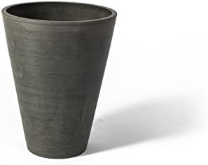 Algreen Valencia Round Planter Pot, 12.25 by 18-Inch, Textured Brown | Round Shape, Indoor Use, UV And Weather Resistant, Drainage Hole With Removable Plug, Lightweight 5.51 lb