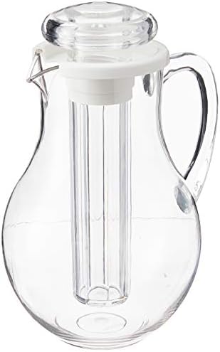Winco 64 oz Clear Plastic Commercial Pitcher | Dishwasher safe, BPA-free, Keeps drinks chilled, Built-in ice tube core, Great for Water, Iced Tea