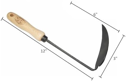 DeWit Korean Right Hand Hoe - Versatile Ho-Mi Garden Tool with Tempered Boron Steel Blade & Ash Hardwood Handle (12" Total Length, 0.65lbs)