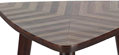 Deco 79 Mango Wood Handmade Side End Accent Table End Table with Wood Inlay, Side Table 20" x 21" x 22", Brown