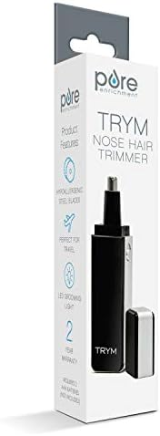 Pure Enrichment TRYM Nose Hair Trimmer with LED Grooming Light for Precision Trimming - Sleek and Premium Design Ideal for Trimming Your Nose, Ears