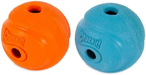 Chuckit! The Whistler Ball Dog Toy, Medium (2.5 Inch Diameter) for Dogs 20-60 lbs, Pack of 2, Multicolor