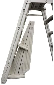 Confer Plastics 7100X Evolution 48" to 54" Adjustable A Frame Above Ground Swimming Pool Entry Ladder with Flip Up and Locking Section for Safety