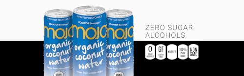 MOJO Organic Coconut Water, Hydration, Electrolytes, Non-GMO, 11.1 oz, 12 Pack