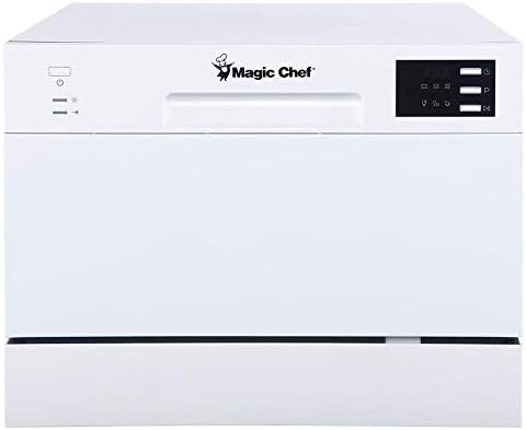 Magic Chef Compact Countertop Dishwasher, Portable Mini Dish Washing Machine for Kitchen Counter, 6 Plate Washer Capacity