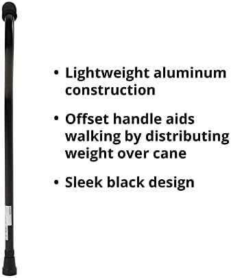 McKesson Cane, Black, 30 in, 39 in, 1 ct | Offset-Handle, Aluminum