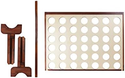 Monoprice Giant Four-in-a-Row - for Tailgating, Bbqs, Camping, Outdoor Events, and Much More - Pure Outdoor Collection, Wood, 34 x 26 x 4.25 inches