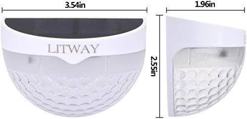 KBP Solar Fence Lights Outdoor Decorative Garden Lights Waterproof Wall Lights for Patio, Yard, Stairway (White)
