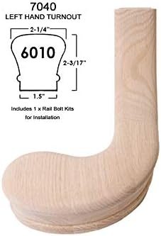 Red Oak 6010-8E 2-1/4 inch Width x 2-3/8 inch Tall Traditional Style Straight Wood Handrail for Stair Remodeling 8 feet Long