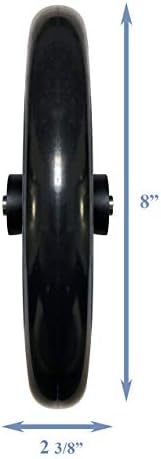 Caster Wheel, Hard Rubber Tire, 8" x 1"- 2 3/8" Hub Width, Fits Most Sunrise, Medline, Drive, Invacare, E&J, Guardian