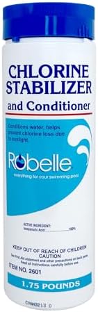 Robelle 1.75-Pound Chlorine Stabilizer and Conditioner, Made in USA | Concentrated Cyanuric Acid for Pools, Pool Stabilizer, Helps Chlorine Last Longer, 6 oz raises CYA 10 ppm per 5,000 gallons
