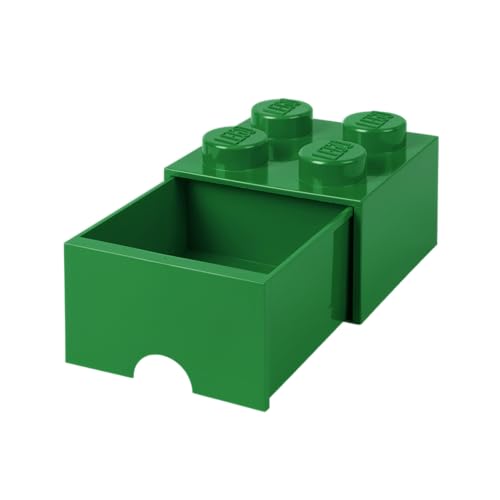 LEGO Brick Drawer, 4 Knobs, 1 Drawer, Stackable Storage Box, Black