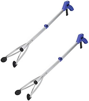 [New Version] 2 Pack Foldable Reacher Grabber Tool, Long 32" Foldable Extender Gripper Tool, Suction Cups for Precise Work, Claw Trash Garbage Picker