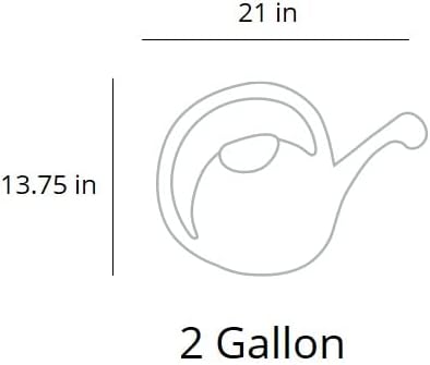 2-Gallon Premium Plastic Rosette Watering Can - The HC Companies 11"x21"x13.75" in Evergreen Color