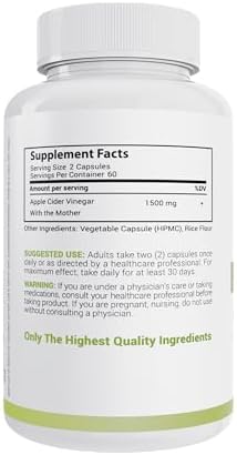 Apple Cider Vinegar Capsules with The Mother 1500 Mg, 60 Day Supply | ACV Pills to Helps Improve Energy, Support Efforts to Improve Immunity and Digestion - Non GMO, High Potency by MaxX Labs