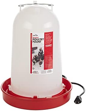 API 3 Gallon Heated Chicken or Bird Waterer with Overheating Protection, Galvanized Steel Handle, and Easy to Fill Funnel Design, White