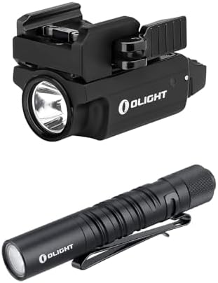OLIGHT PL-Mini 2 Valkyrie Compact Weaponlight, 600 Lumens Tactical Flashlight and I3T EOS 180 Lumens Dual-Output Slim EDC Flashlight