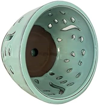 Orchid Pots with Holes Round Ceramic Flower Container Succulent Plant Planter Butterfly Pot Saucer Windowsill Contemporary Home Decoration (6 Inch