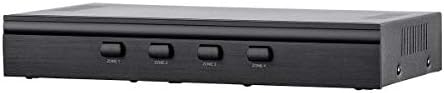 Monoprice SS-4 Premium 4 Channel Speaker Selector, with Impedance Protection, Supports 12-16 AWG Speaker Wire, Individual Zone On/Off Buttons, 138157