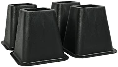 J&V TEXTILES Bed Furniture Risers - Elevation in 6 Inch Heavy Duty Risers for Sofa and Table - Supports up to 1,300 lbs - (Set of 4 Riser, Black)