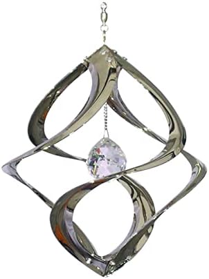 Red Carpet Studios The Original Cosmix Helix Wind Spinner Indoor/Outdoor Hanging Art, 11" Tall, Copper with Blue Planet