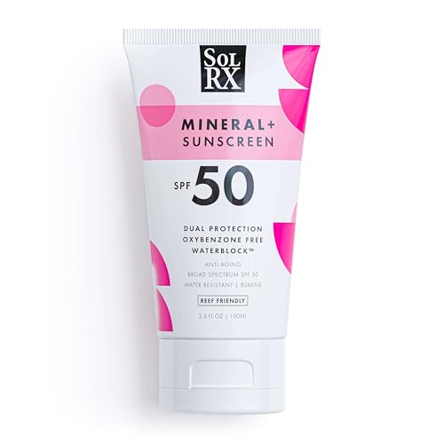 SolRX MINERAL+ SPF 50 Zinc Oxide Sunscreen, Reef Safe Face & Body | Designed For Healthy Outdoor Lives, Perfect For Running, Swimming, Cycling