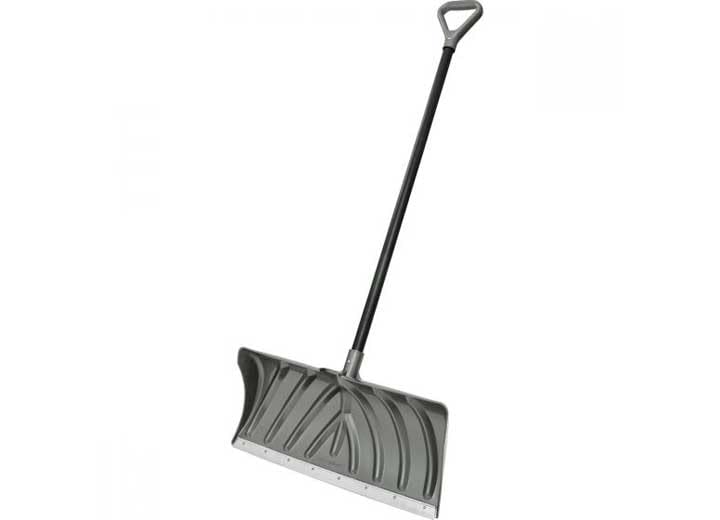 Suncast 24-Inch Snow Shovel and Pusher Combo with Durable Galvanized Steel Wear Strip and Ergonomic D-Grip Handle, Ideal for Driveways, Walkways