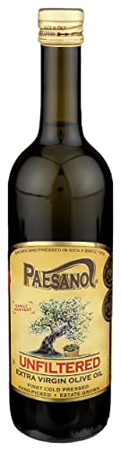 Paesanol Extra Virgin Olive Oil, Unfiltered, 33.8 Fl Oz (1L) | High Polyphenol, Premium First Cold Pressed, Hand Picked, Early Harvest in Sicily, Award Winning Italian EVOO