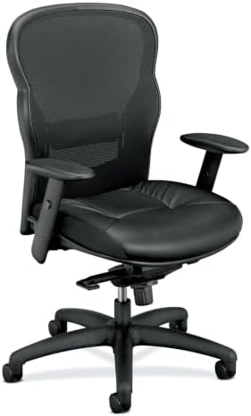 HON Wave Ergonomic Office Chair, Lumbar Support, Desk Chair, Black | High back ergonomic office desk chair with lumbar support, adjustable arms, office decor, advanced tilt for comfort