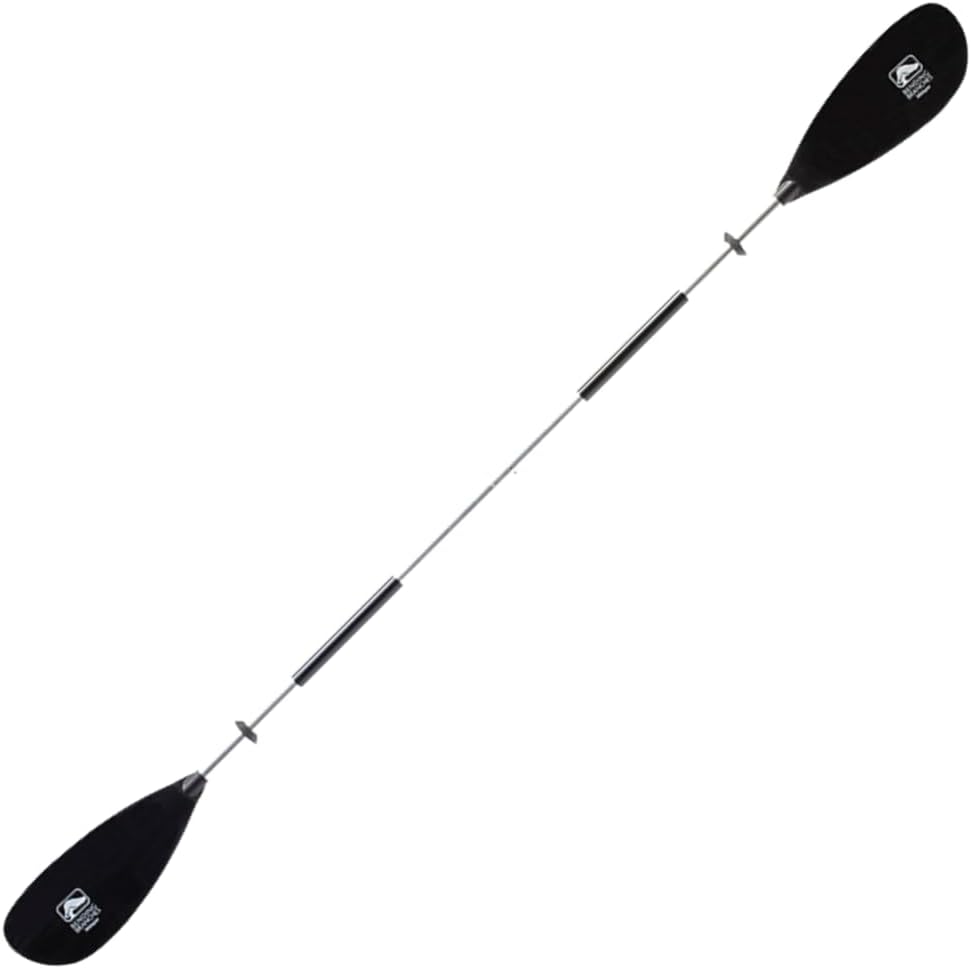 Bending Branches Whisper Kayak Paddle – 2‑Piece Aluminum Shaft, Polypropylene Blades, Adjustable 0°/60° Feathering, Black Comfort Grips, Dihedral Blade Design for Recreational Paddling