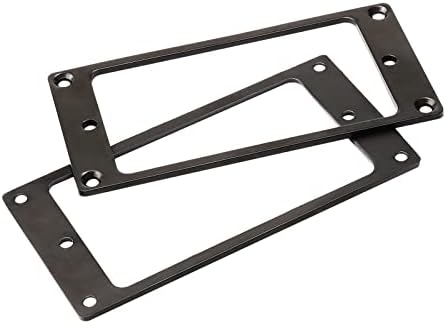 Metallic 2-Pack Humbucker Pickup Rings | Flat Mounting Frame for Electric Guitar, Chromium-plated Iron, Chrome Bridge Neck Pickup Covers Replacement Part