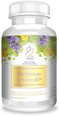 ACTIF Multivitamin for Women Age 60+ with 30 Organic Vitamins and Organic Herbs, Non-GMO, Made in USA, 2-Month Supply