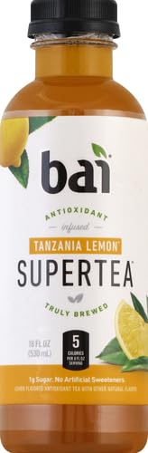 Bai Iced Tea, Narino Peach, Antioxidant Infused Supertea, Crafted with Real Tea (Black Tea, White Tea), 18 Fluid Ounce Bottles, 12 count