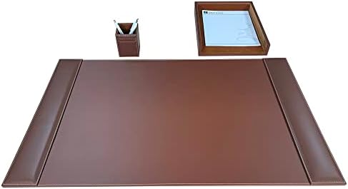 Dacasso Rustic Brown Leather Desk Set, 3-Piece (D3237)
