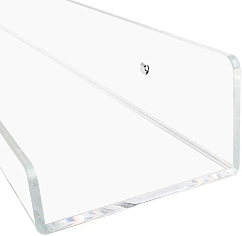 Weiai Clear Acrylic Shelves 15" Invisible Floating Wall Mount Display Bookshelf