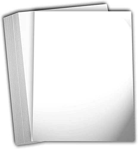 Hamilco White 80lb Cover Heavy 8.5x11 Glossy Cardstock for Photos (50PK)