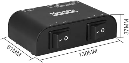 2 Way Speaker Switch, 1 in 2 Out Way Pair Stereo Speaker Selector W/Volume Control Metal Non-Slip Box - Black (61052), 9.0 x 3.25 x 1.5