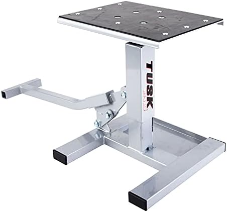Tusk Adjustable Dirt Bike Motorcycle Lift Stand – Height Adjustable Maintenance Stand for Off-Road and Motocross Service